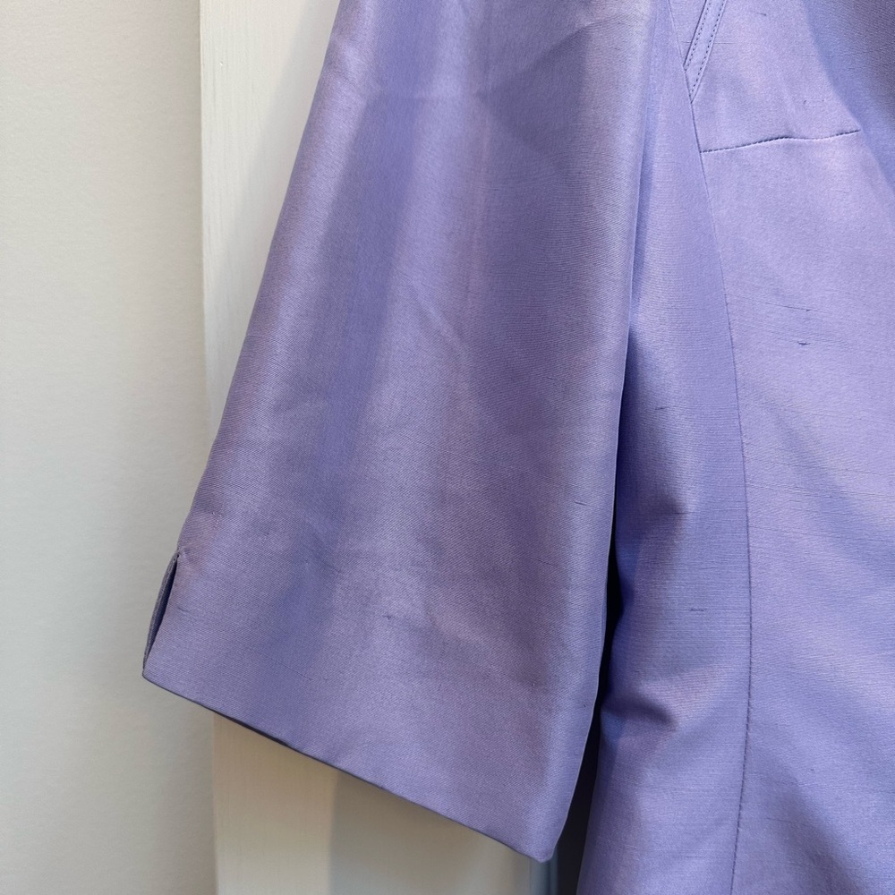 Vintage ADRIANNA PAPELL 100% Silk Jacket Blazer Lavender Lilac Size 8 Medium M - Picture 6 of 9